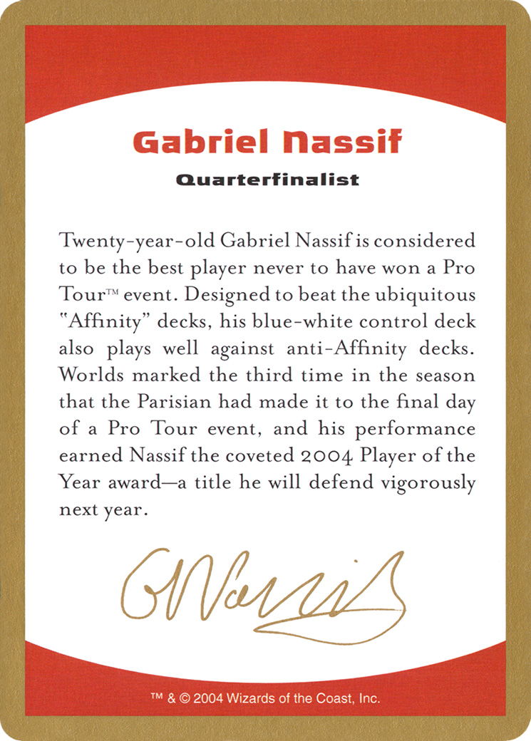 Gabriel Nassif Bio [World Championship Decks 2004]