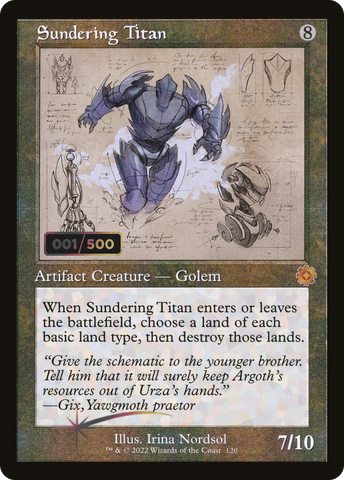 Sundering Titan (Retro Schematic) (Serial Numbered) [The Brothers' War Retro Artifacts]