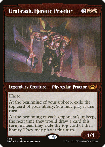Urabrask, Heretic Praetor (Showcase Art Deco Foil Etched) [Streets of New Capenna]
