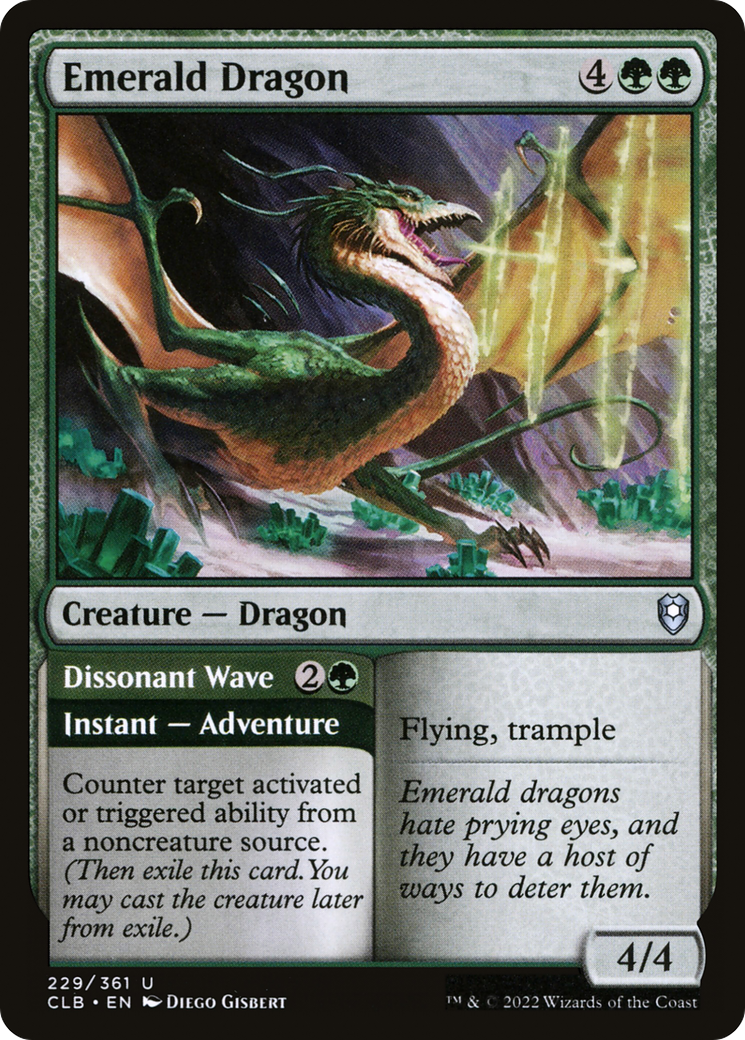 Emerald Dragon // Dissonant Wave [Commander Legends: Battle for Baldur's Gate]