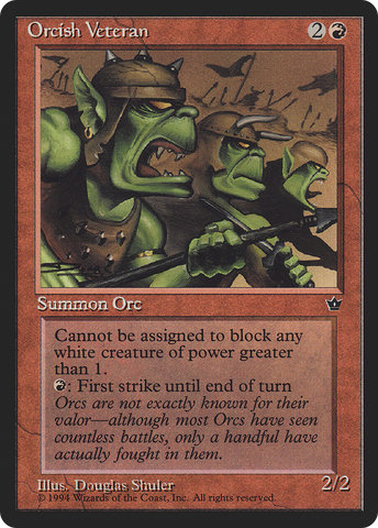 Orcish Veteran (Douglas Shuler) [Fallen Empires]