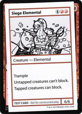 Siege Elemental (2021 Edition) [Mystery Booster Playtest Cards]
