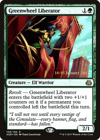 Greenwheel Liberator [Aether Revolt Prerelease Promos]