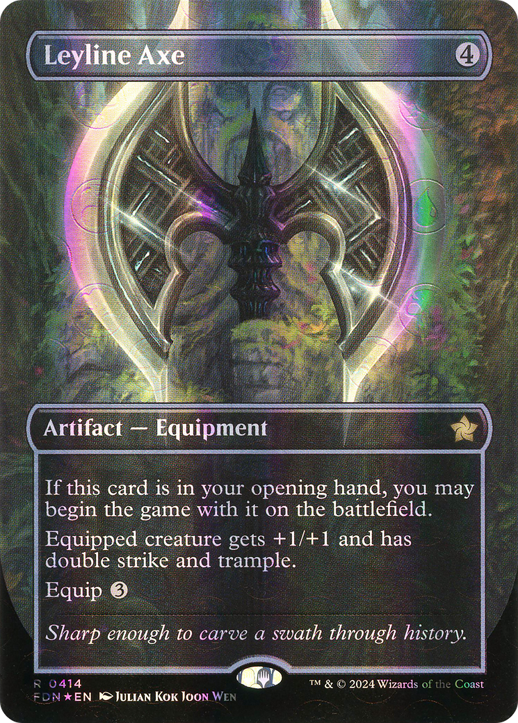 Leyline Axe (Borderless) (Mana Foil) [Foundations]