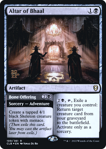 Altar of Bhaal // Bone Offering [Commander Legends: Battle for Baldur's Gate Prerelease Promos]