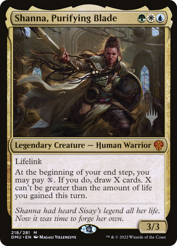 Shanna, Purifying Blade (Promo Pack) [Dominaria United Promos]