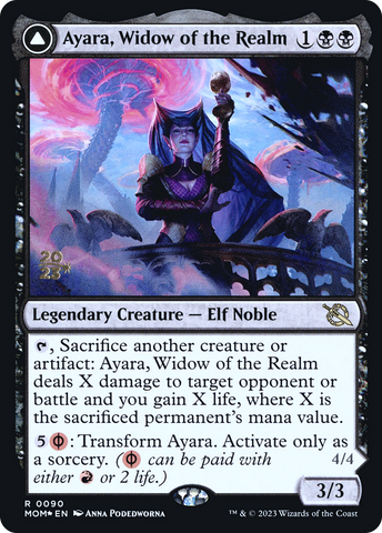Ayara, Widow of the Realm // Ayara, Furnace Queen [March of the Machine Prerelease Promos]