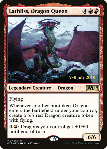 Lathliss, Dragon Queen  [Core Set 2019 Prerelease Promos]