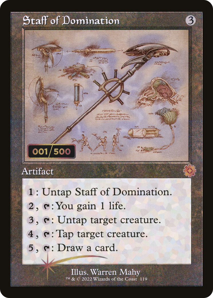 Staff of Domination (Retro Schematic) (Serial Numbered) [The Brothers' War Retro Artifacts]