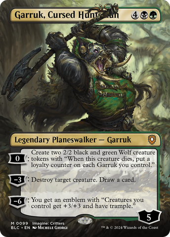Garruk, Cursed Huntsman (Borderless) [Bloomburrow Commander]