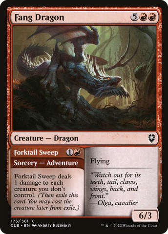 Fang Dragon // Forktail Sweep [Commander Legends: Battle for Baldur's Gate]
