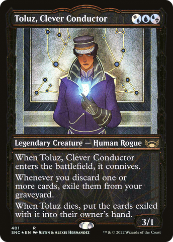 Toluz, Clever Conductor (Showcase Golden Age Gilded Foil) [Streets of New Capenna]