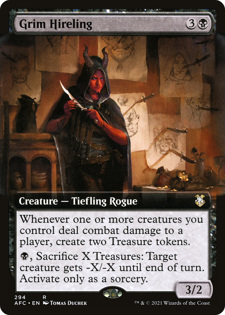 Grim Hireling (Extended) [Dungeons & Dragons: Adventures in the Forgotten Realms Commander]