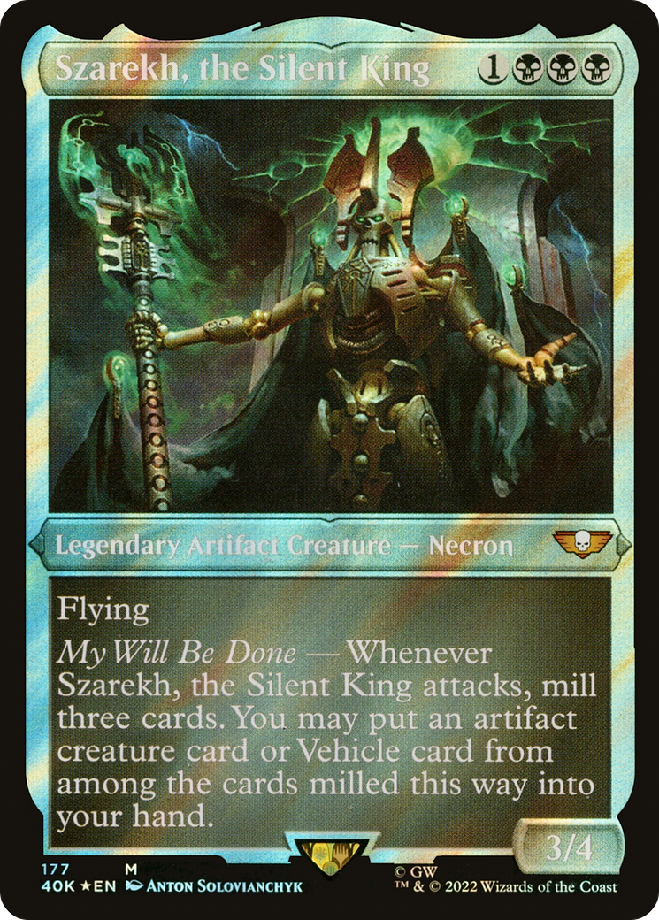Szarekh, the Silent King (Display Commander) (Surge Foil) [Universes Beyond: Warhammer 40,000]