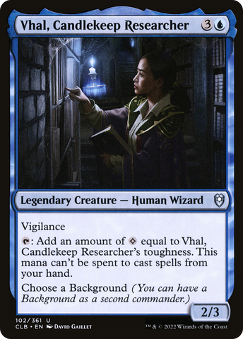Vhal, Candlekeep Researcher [Commander Legends: Battle for Baldur's Gate]