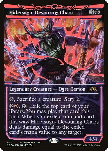 Hidetsugu, Devouring Chaos (Neon Ink Red) [Kamigawa: Neon Dynasty]