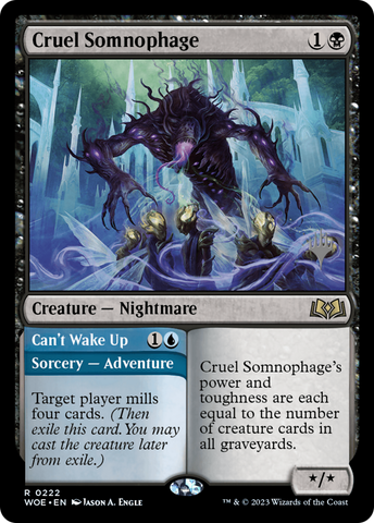 Cruel Somnophage // Can't Wake Up (Promo Pack) [Wilds of Eldraine Promos]