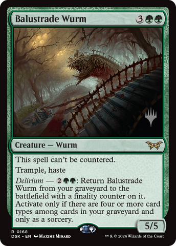 Balustrade Wurm (Promo Pack) [Duskmourn: House of Horror Promos]