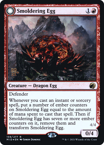 Smoldering Egg // Ashmouth Dragon [Innistrad: Midnight Hunt Prerelease Promos]