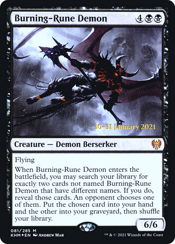 Burning-Rune Demon  [Kaldheim Prerelease Promos]