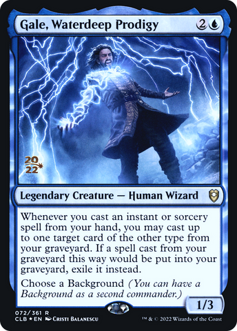 Gale, Waterdeep Prodigy [Commander Legends: Battle for Baldur's Gate Prerelease Promos]