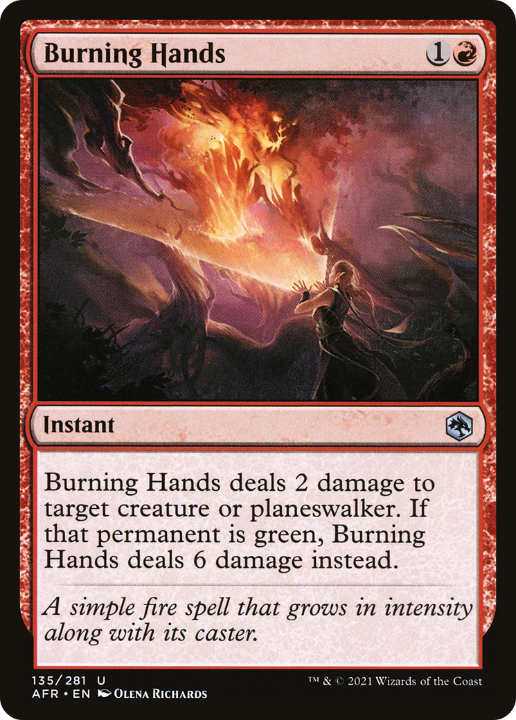 Burning Hands [Dungeons & Dragons: Adventures in the Forgotten Realms]