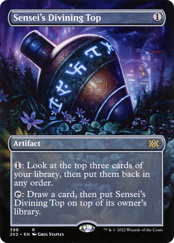 Sensei's Divining Top (Borderless Alternate Art) [Double Masters 2022]