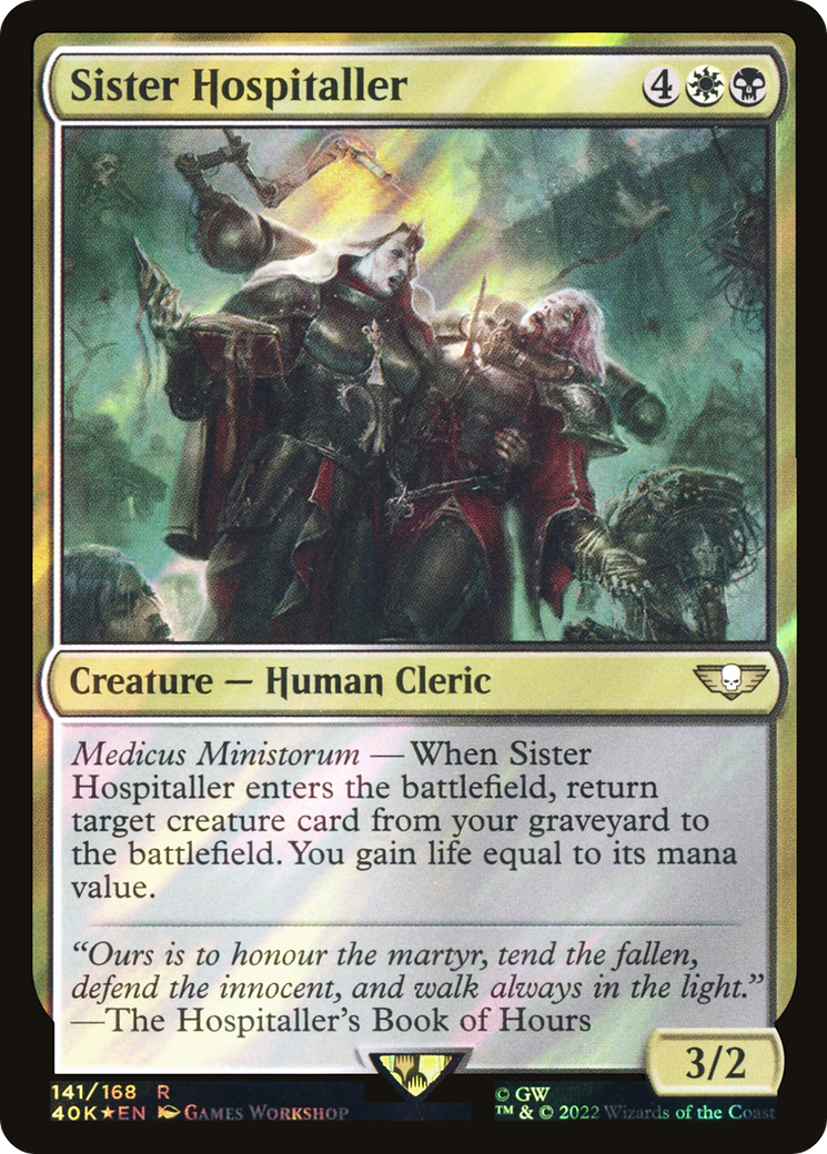 Sister Hospitaller (Surge Foil) [Universes Beyond: Warhammer 40,000]