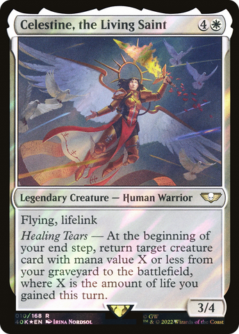 Celestine, the Living Saint (Surge Foil) [Universes Beyond: Warhammer 40,000]