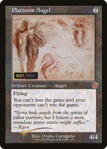 Platinum Angel (Retro Schematic) (Serial Numbered) [The Brothers' War Retro Artifacts]