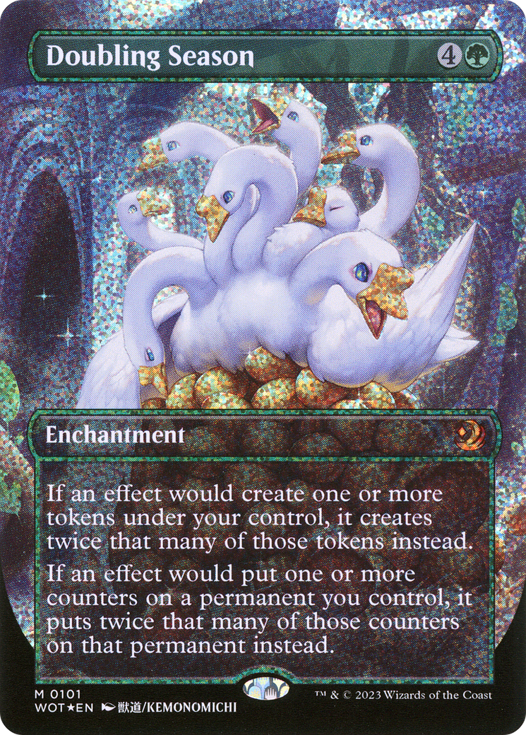 Doubling Season (Anime Borderless) (Confetti Foil) [Wilds of Eldraine: Enchanting Tales]