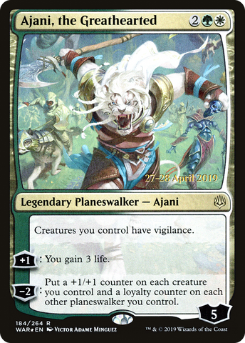 Ajani, the Greathearted  [War of the Spark Prerelease Promos]