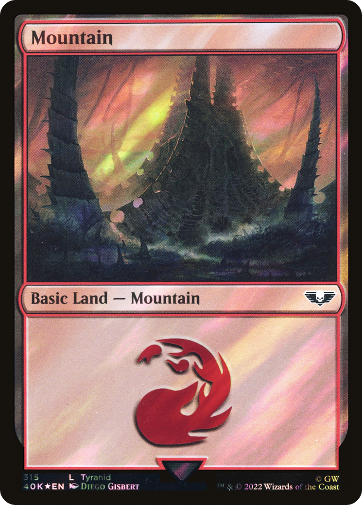 Mountain (315) (Surge Foil) [Universes Beyond: Warhammer 40,000]