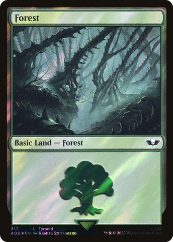 Forest (317) (Surge Foil) [Universes Beyond: Warhammer 40,000]