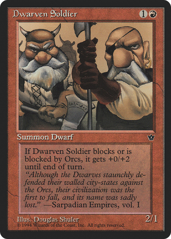 Dwarven Soldier (Douglas Shuler) [Fallen Empires]