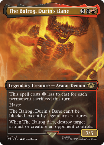 The Balrog, Durin's Bane (Borderless Alternate Art) [The Lord of the Rings: Tales of Middle-Earth]