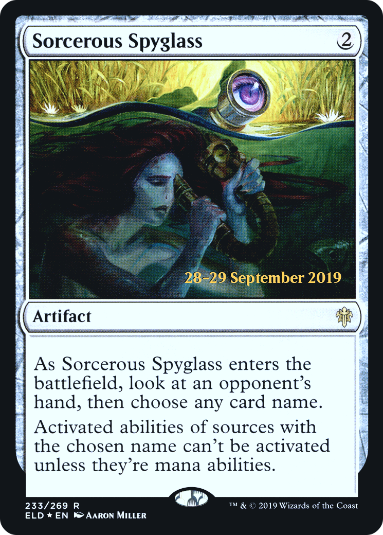 Sorcerous Spyglass  [Throne of Eldraine Prerelease Promos]