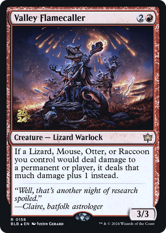 Valley Flamecaller [Bloomburrow Prerelease Promos]