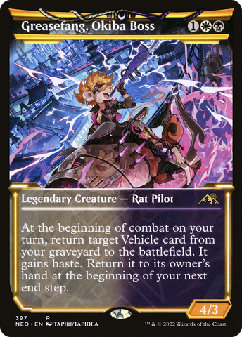 Greasefang, Okiba Boss (Showcase Soft Glow) [Kamigawa: Neon Dynasty]