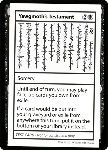 Yawgmoth's Testament (2021 Edition) [Mystery Booster Playtest Cards]