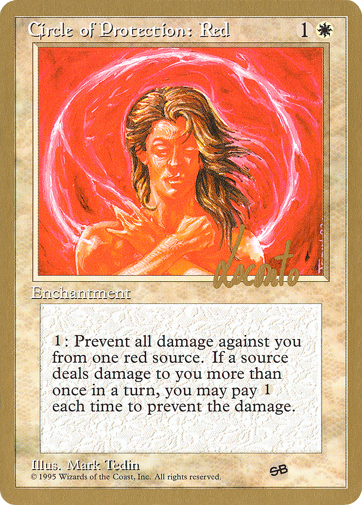 Circle of Protection: Red (Michael Loconto) (SB) (4ED) [Pro Tour Collector Set]