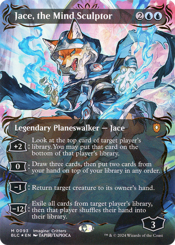 Jace, the Mind Sculptor (Borderless) (Raised Foil) [Bloomburrow Commander]