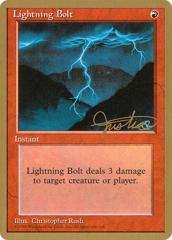 Lightning Bolt (Mark Justice) [Pro Tour Collector Set]