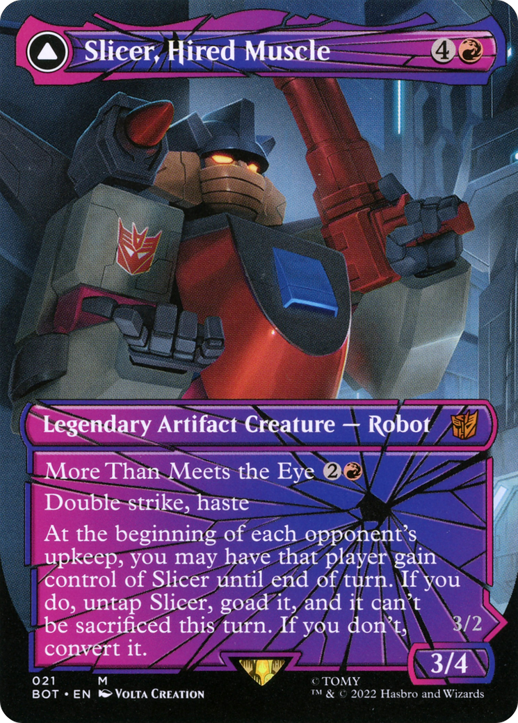 Slicer, Hired Muscle // Slicer, High-Speed Antagonist (Shattered Glass) [Universes Beyond: Transformers]