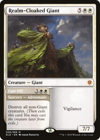 Realm-Cloaked Giant // Cast Off (Promo Pack) [Throne of Eldraine Promos]