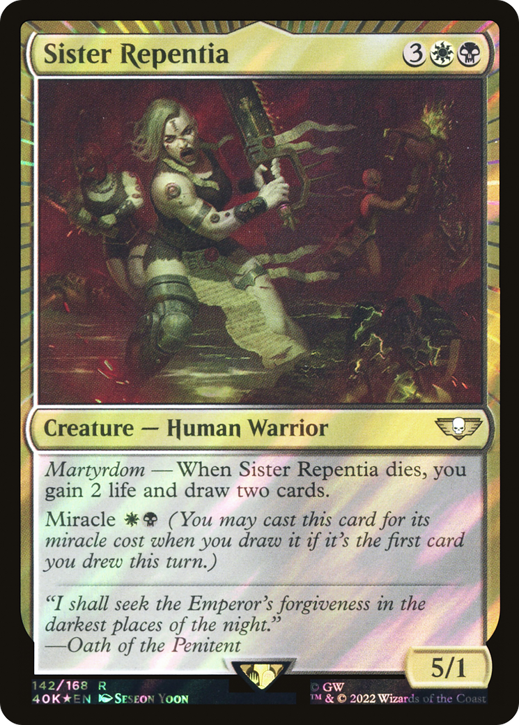 Sister Repentia (Surge Foil) [Universes Beyond: Warhammer 40,000]