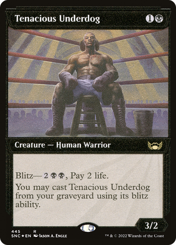 Tenacious Underdog (Showcase Art Deco Foil Etched) [Streets of New Capenna]