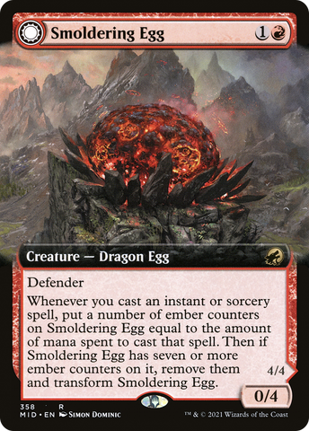 Smoldering Egg // Ashmouth Dragon (Extended) [Innistrad: Midnight Hunt]