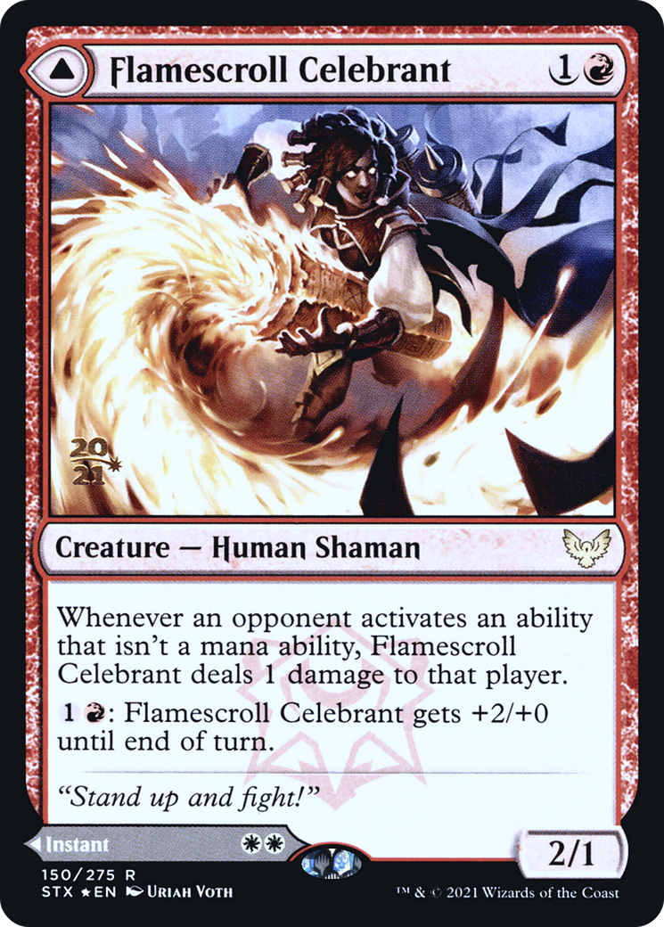 Flamescroll Celebrant // Revel in Silence [Strixhaven: School of Mages Prerelease Promos]