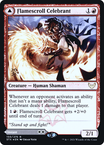 Flamescroll Celebrant // Revel in Silence [Strixhaven: School of Mages Prerelease Promos]
